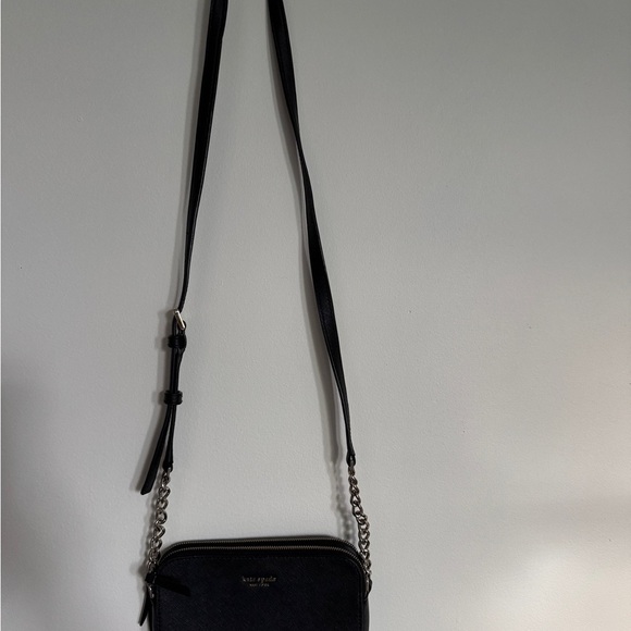 Kate Spade Black Leather Crossbody Bag with Silver Hardware - Picture 2 of 5